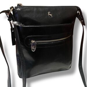 ASHWOOD Genuine Leather Crossbody Shoulder Bag NWOT 10.5” x 8” x 2” D…BLACK NWOT